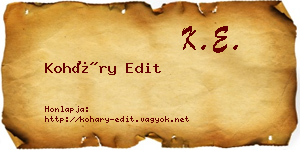 Koháry Edit névjegykártya